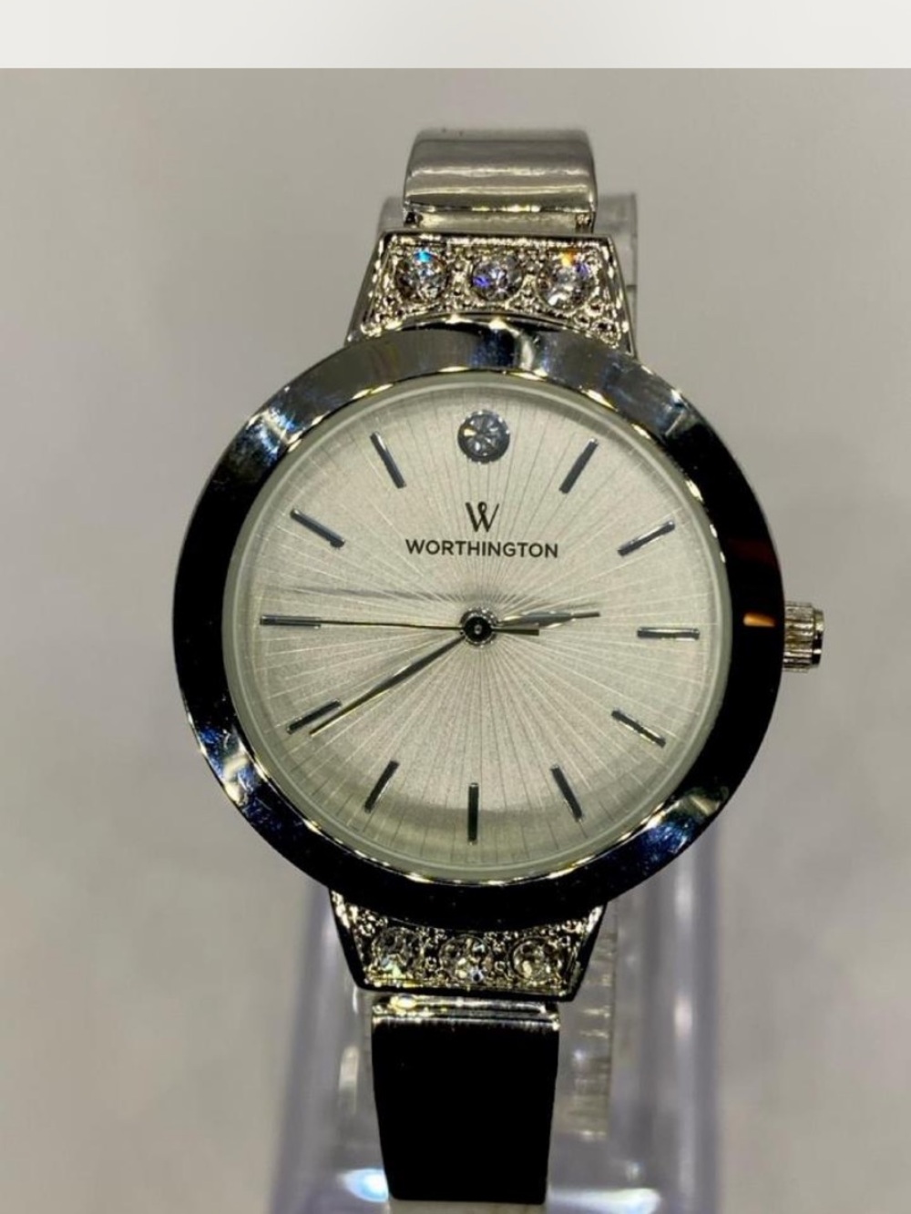 *** Worthington^^^ Iced Silver Crystal Women's Watch *** Bonus !!! 👀 Pics !!!